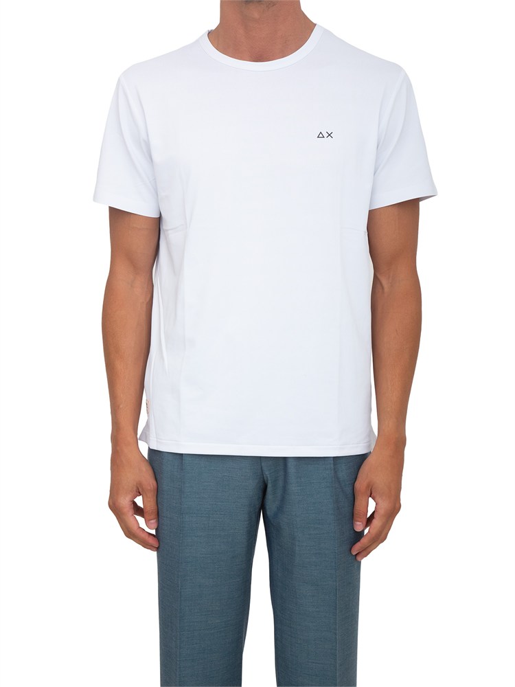 T-shirt bianca SUN68 uomo in nylon