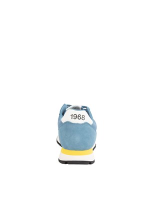 Sneaker Tom SUN68 in tessuto e pelle azzurre in UOMO