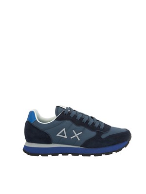 Sneaker Tom SUN68 in tessuto e pelle blu in UOMO
