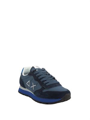 Sneaker Tom SUN68 in tessuto e pelle blu in UOMO