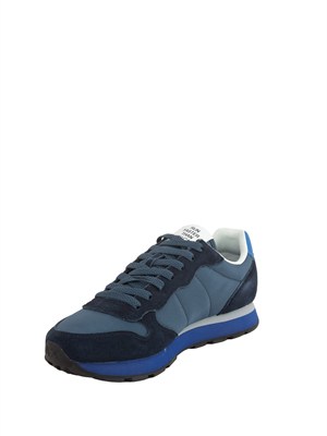 Sneaker Tom SUN68 in tessuto e pelle blu in UOMO