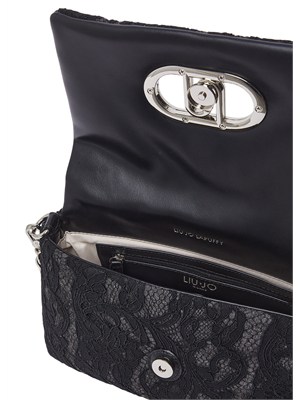Borsa La Puffy Liu Jo in denim grigio e pizzo valencienne in DONNA