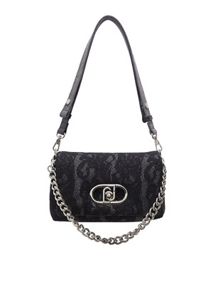 Borsa La Puffy Liu Jo in denim grigio e pizzo valencienne in DONNA