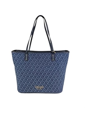 Borsa shopper Liu Jo donna in denim blu logo in DONNA