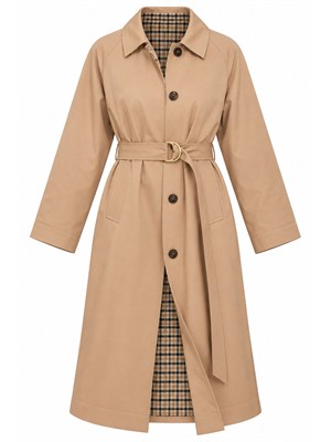 Trench double face Ragusa Marella in cotone beige e tartan in DONNA