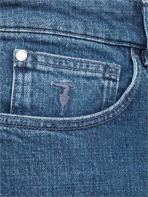 Jeans Trussardi uomo in denim stonewashed blu in UOMO