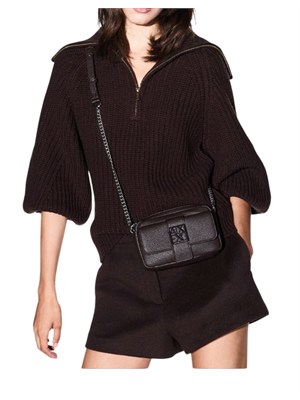 Borsa Armani Exchange donna in ecopelle marrone in DONNA