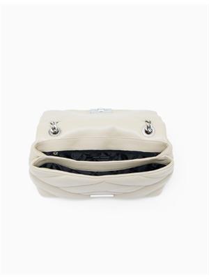 Borsa Armani Exchange in ecopelle bianco panna in DONNA