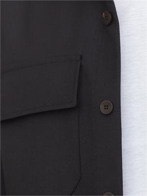Camicia overshirt Aiace Galassi misto lana nera in UOMO
