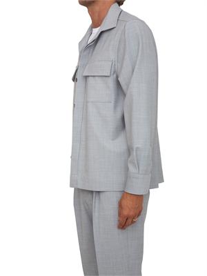 Camicia overshirt Aiace Galassi misto lana grigia in UOMO