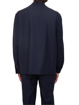 Camicia overshirt Aiace Galassi misto lana blu in UOMO