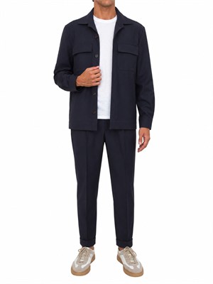 Pantaloni Aiace Galassi misto lana blu in UOMO