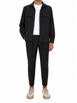 Pantaloni Aiace Galassi misto lana neri in UOMO
