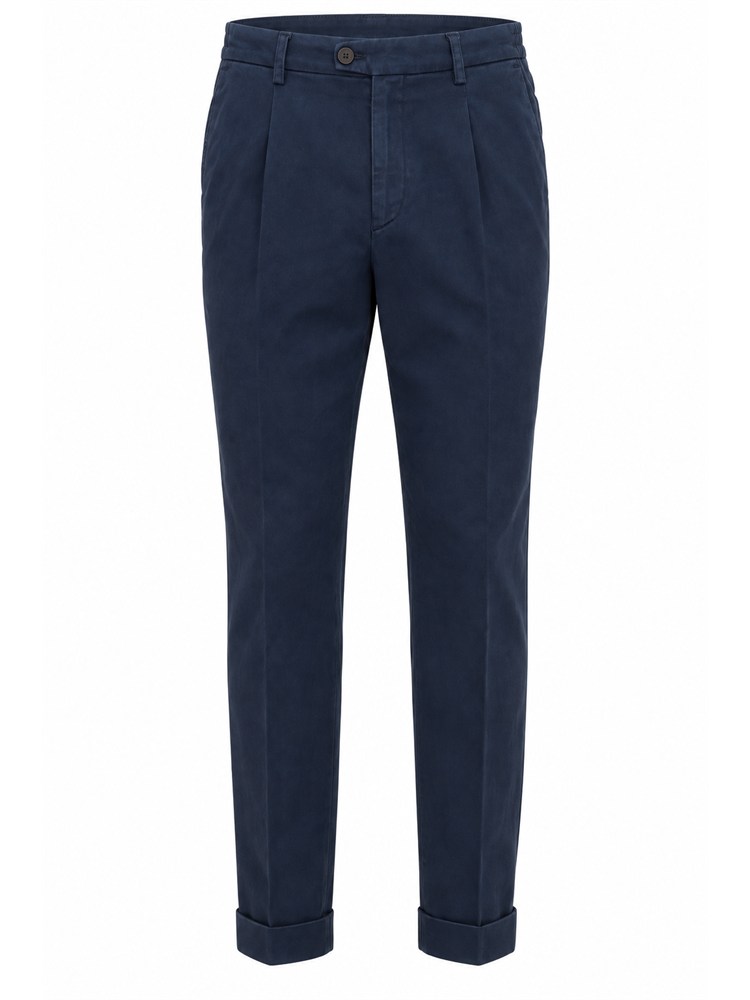 Pantaloni Aiace Galassi misto cotone blu