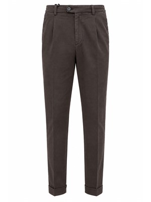 Pantaloni Aiace Galassi misto cotone marrone in UOMO