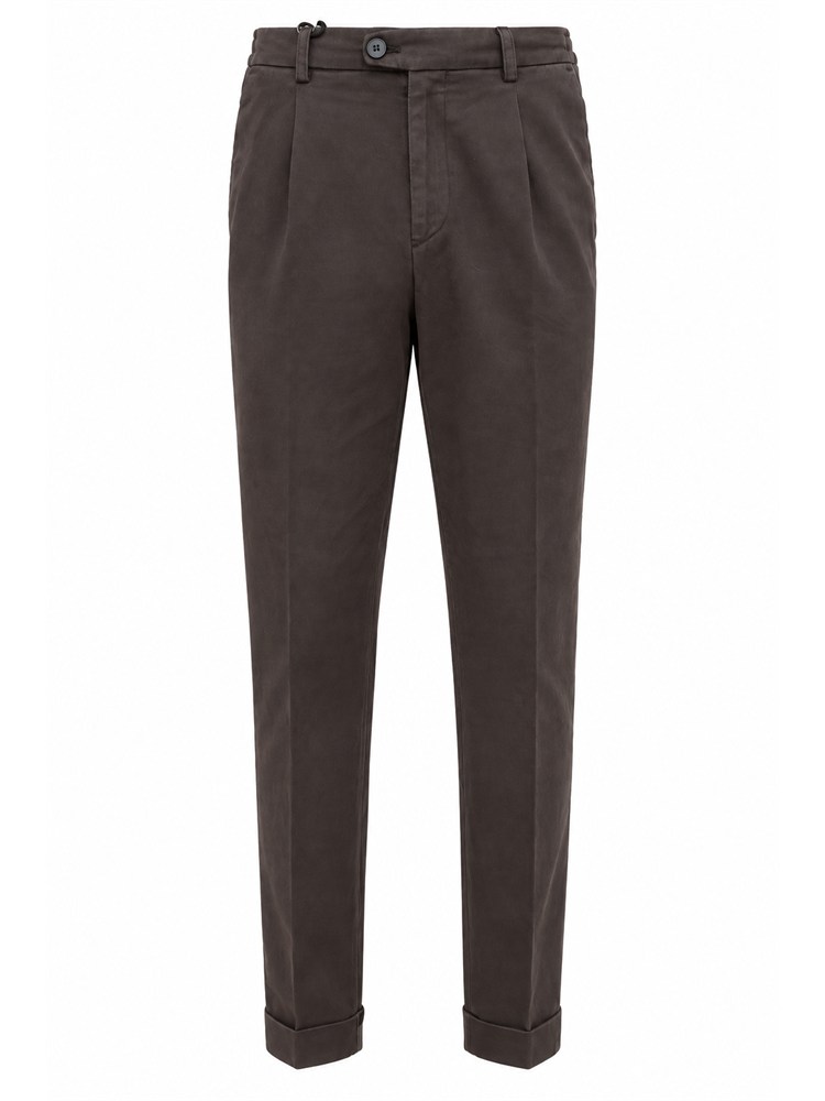 Pantaloni Aiace Galassi misto cotone marrone