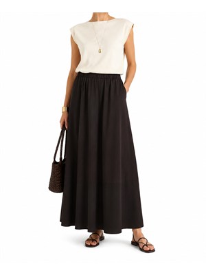 MAX MARA MM Gonna Ribes MM Max Mara in cotone stretch marrone in DONNA