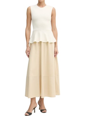 MAX MARA MM Gonna Ribes MM Max Mara in cotone stretch beige in DONNA
