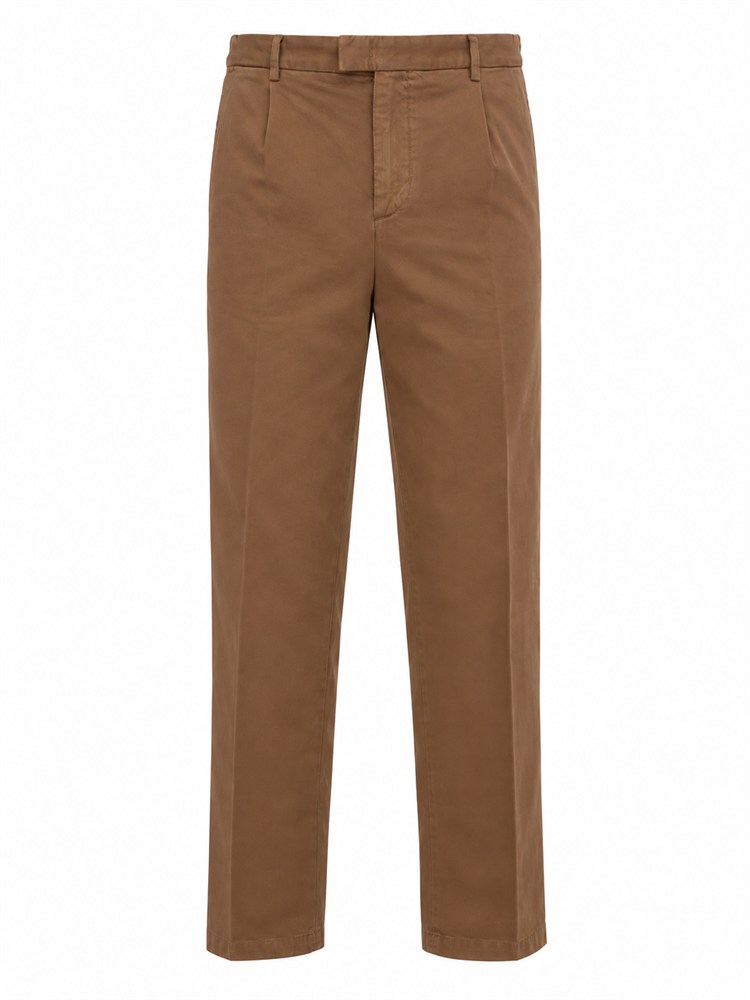 Pantaloni Margutta Briglia in cotone cammello