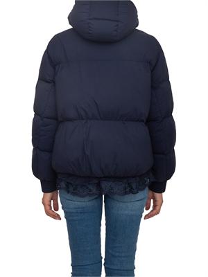 Piumino Ermanno Firenze in nylon blu pizzo sul fondo in DONNA