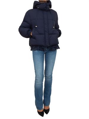 Piumino Ermanno Firenze in nylon blu pizzo sul fondo in DONNA