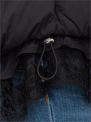 Piumino Ermanno Firenze in nylon nero pizzo sul fondo in DONNA