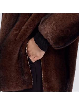 Bomber Ermanno Firenze in visone ecologico marrone in DONNA