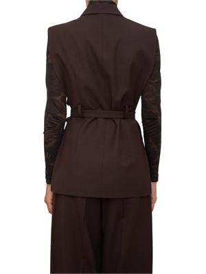 Giacca gilet Nuraqusa Pinko in misto lana marrone in DONNA