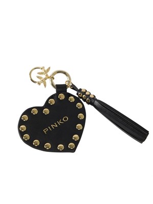 Portachiavi Pinko in tessuto spalmato nero in DONNA