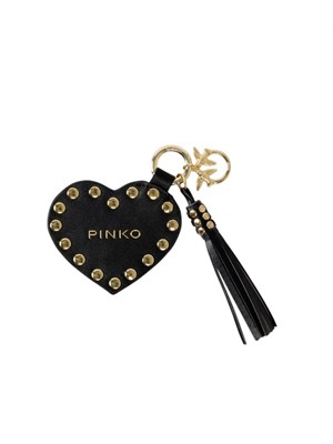 Portachiavi Pinko in tessuto spalmato nero in DONNA