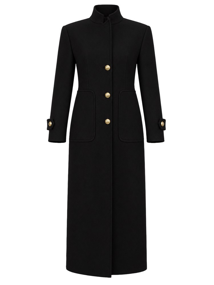 Cappotto nero Verici Pinko in misto lana e cashmere
