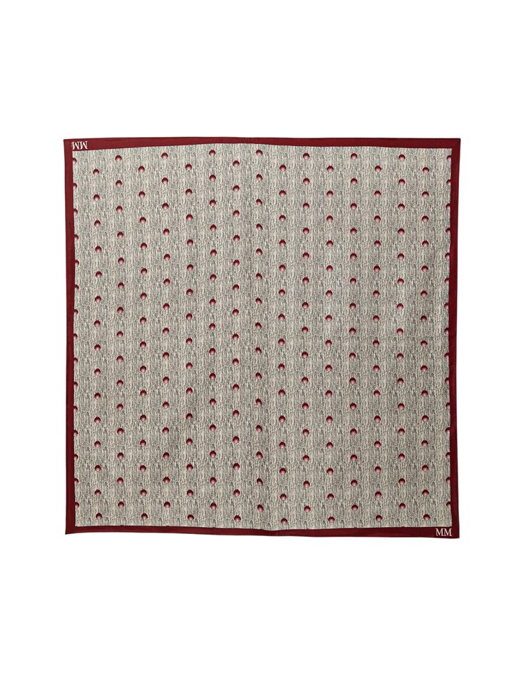 Foulard MMLUGUALE Max Mara MM in seta stampa grigia/bordeaux