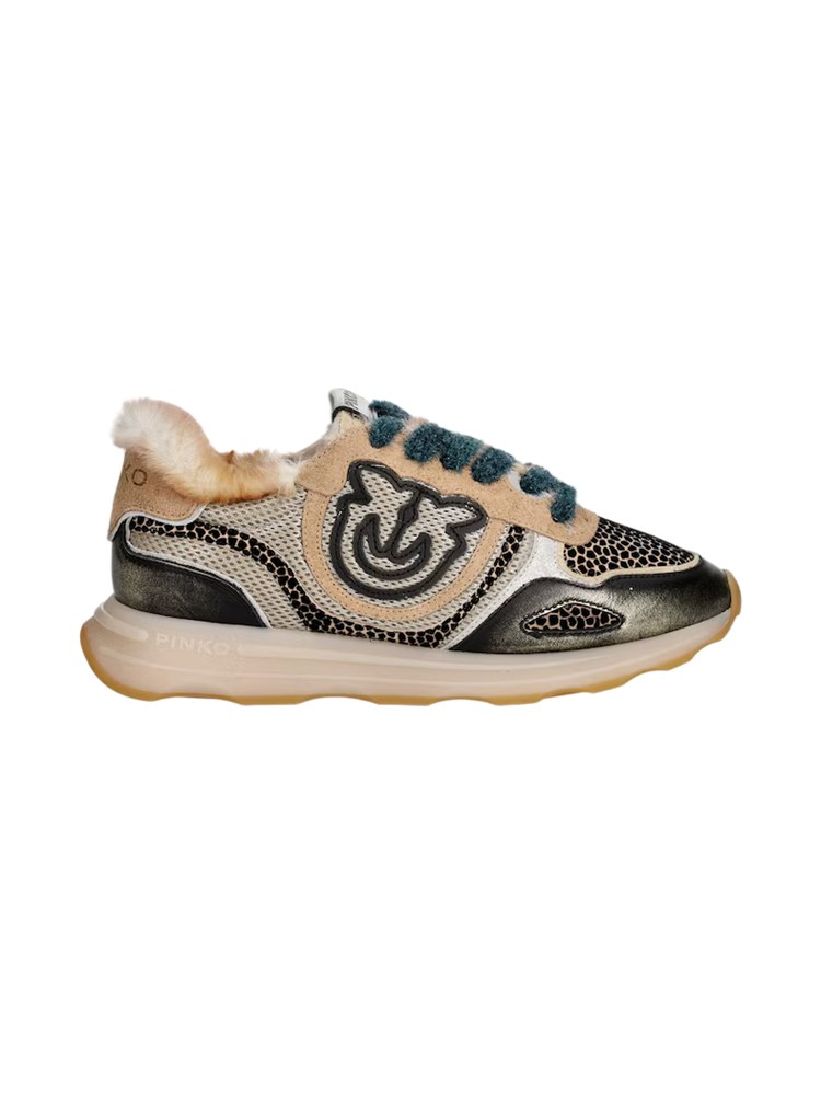 Sneakers animalier Zoe Pinko in pelle e tessuto