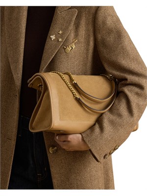 Borsa Bradley Lauren Ralph Lauren in camoscio e pelle beige in DONNA