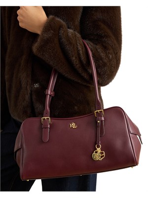 Borsa Marcy Lauren Ralph Lauren in pelle bordeaux in DONNA