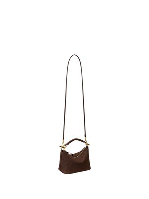 Borsa Blaike mini Lauren Ralph Lauren in nabuk effetto coccodrillo marrone in DONNA