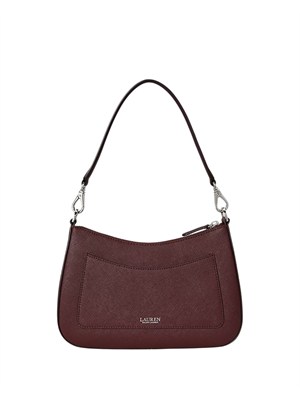 LAUREN RALPH LAUREN Borsa Danni media Laure Ralph Lauren in pelle saffiano bordeaux in DONNA