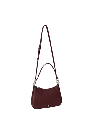 LAUREN RALPH LAUREN Borsa Danni media Laure Ralph Lauren in pelle saffiano bordeaux in DONNA