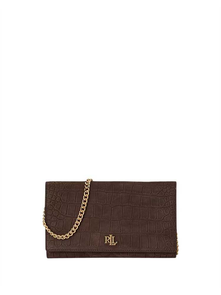 Tracolla Adair II Lauren Ralph Lauren in camoscio marrone goffrata