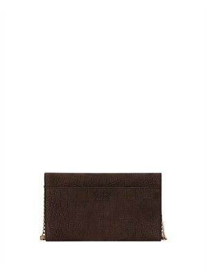 Tracolla Adair II Lauren Ralph Lauren in camoscio marrone goffrata in DONNA