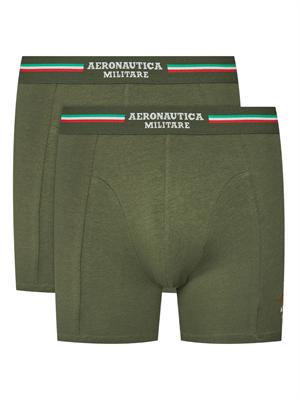 Slip 2 pack Aeronautica Militare in cotone verde in UOMO
