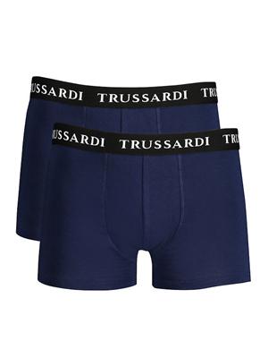 Boxer 2pack Trussardi in cotone blu e logo in UOMO