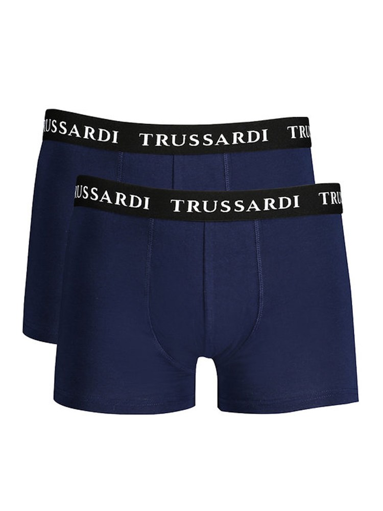 Boxer 2pack Trussardi in cotone blu e logo