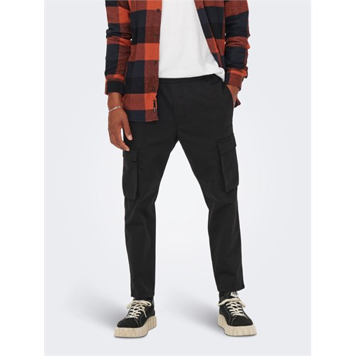 ONLY & SONS 22022975 Pant Blk Onsrod Cr in Abbigliamento