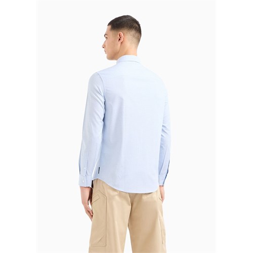 ARMANI EXCHANGE 3DZC37 Zn4MZ 65BE Camicia Blu Uomo in Abbigliamento