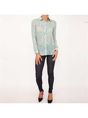 CAMICIA MANICA LUNGA ARMANI EXCHANGE VERDE ACQUA in DONNA