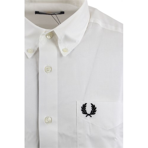 FRED PERRY M5650 129 Camicia Man Lunga Bianco Uomo in Abbigliamento