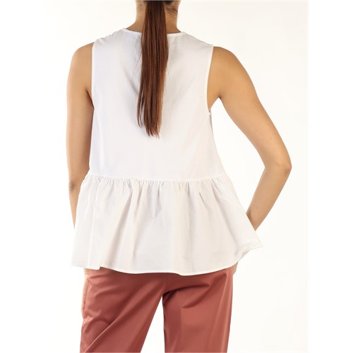 SUN68 T33212 01 Top Bianco Donna in Abbigliamento