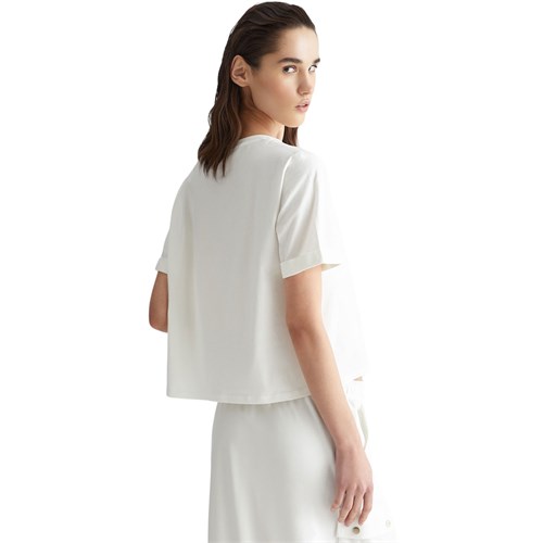 LIU JO Ta4135JS003 N9136 T-Shirt Mc Bianco Donna in Abbigliamento