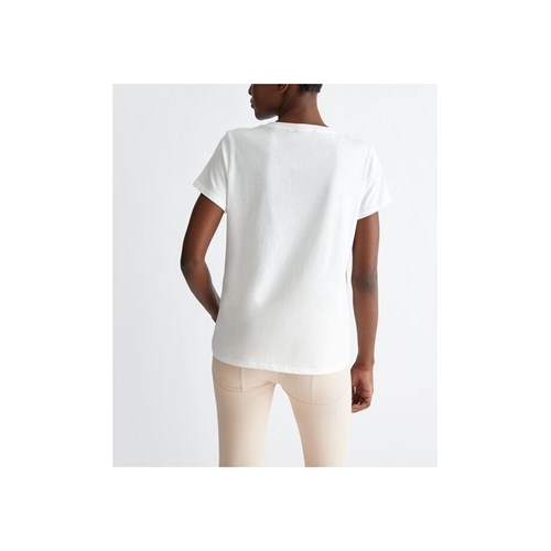 LIU JO Ta4197J6040 N9053 T-Shirt Mc Bianco Donna in Abbigliamento